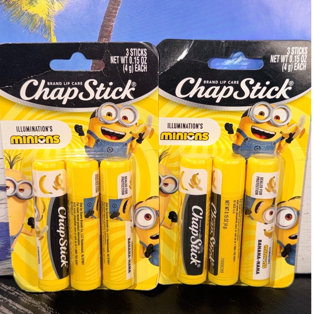 ChapStick Minions Banana-Nana Lip Balm 2 Packs 6 Sticks Total Limited Edition